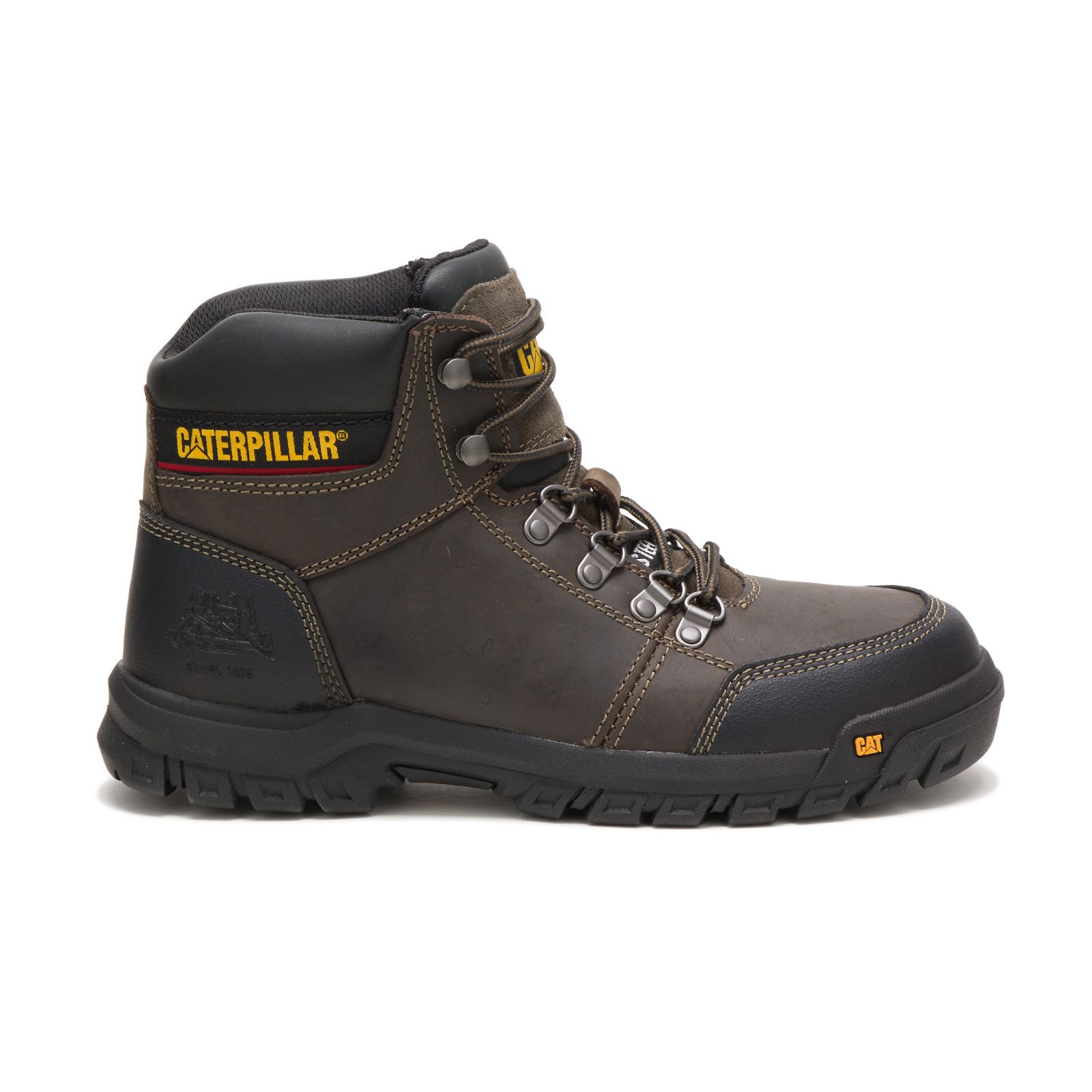 Caterpillar Boots Karachi - Caterpillar Outline Steel Toe Mens Work Boots Dark Grey (240639-JAC)